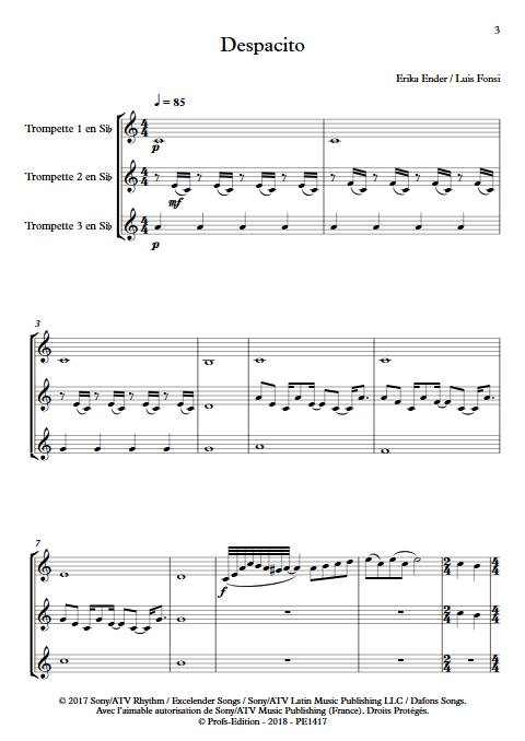 Despacito - Trio de Trompettes - FONSI L. - app.scorescoreTitle
