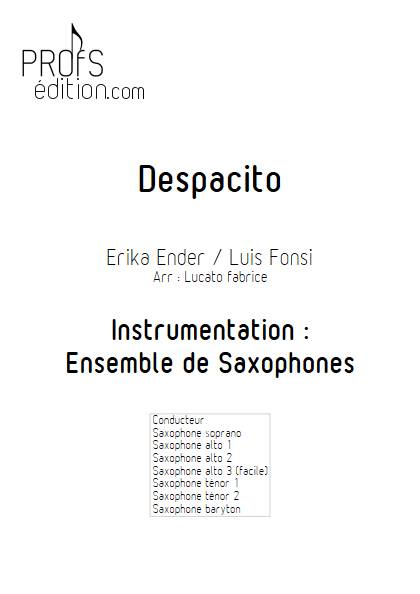 Despacito - Ensemble de Saxophones - FONSI L. - page de garde