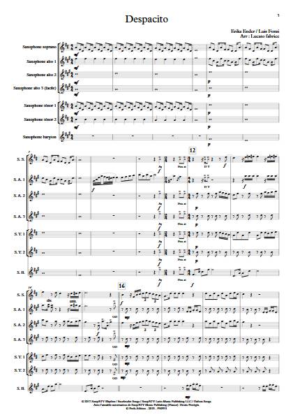 Despacito - Ensemble de Saxophones - FONSI L. - app.scorescoreTitle