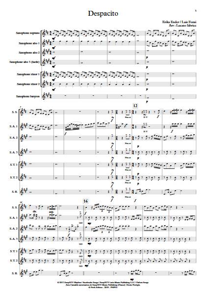 Despacito - Ensemble de Saxophones - FONSI L. - Partition