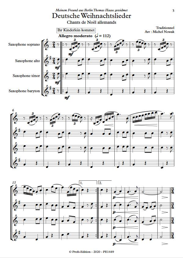 Deutsche Weihnachtslieder - Quatuor de Saxophones - TRADITIONNEL ALLEMAND - app.scorescoreTitle