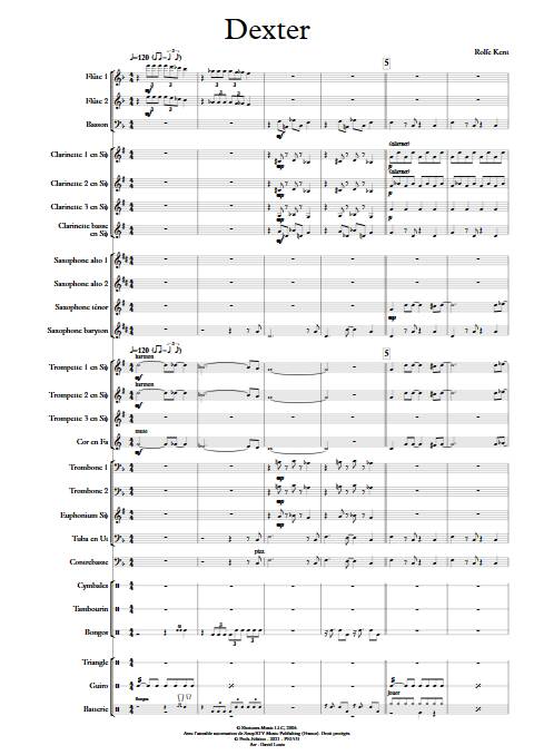 Dexter - Orchestre d'Harmonie - KENT R. - Partition