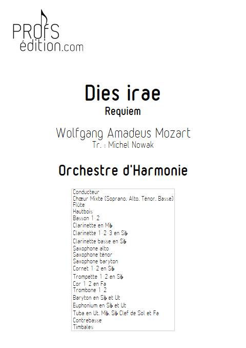 Dies irae - Requiem - Harmonie et chœur - MOZART W. A. - page de garde