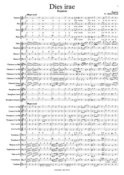 Dies irae - Requiem - Harmonie et chœur - MOZART W. A. - Partition