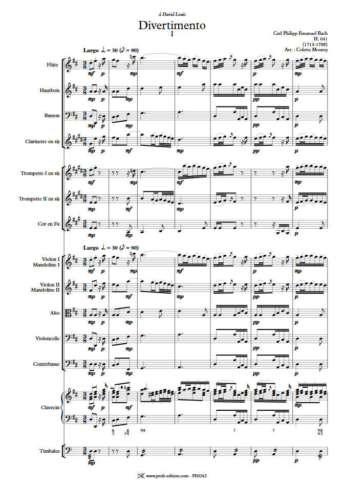 Divertimento - Ensemble Baroque - BACH C. P. E. - app.scorescoreTitle