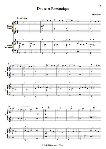 Douce et Romantique - Piano 4 mains - BUREL D. - Partition
