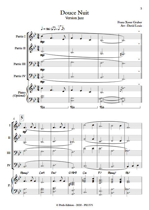 Douce nuit Jazz - Ensemble Variable - GRUBER F. X. - Partition