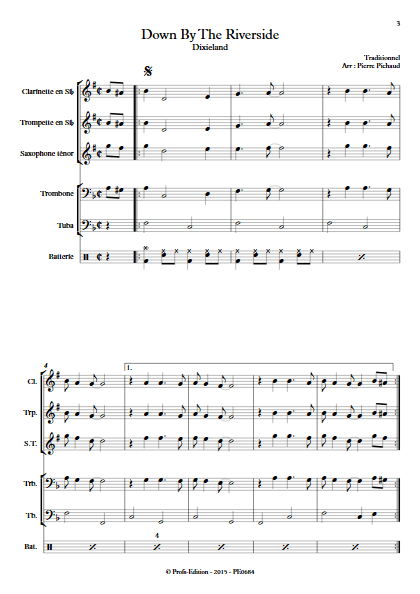 Down by the riverside- Fanfare - TRADITIONNEL - Partition