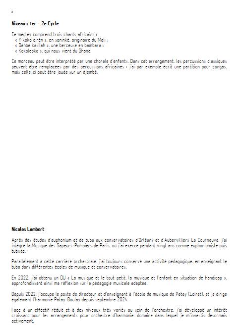 Du Mali au Ghana - Orchestre d'harmonie - TRADITIONNEL AFRICAIN - Fiche Pédagogique