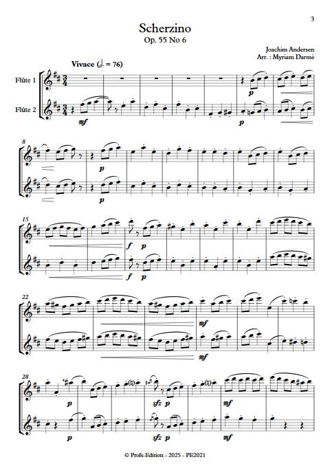Duo sur le scherzino d'Andersen - Duo de Flûtes - ANDERSEN J. - Partition