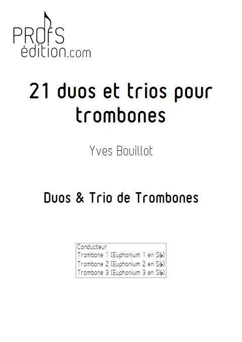 21 duos et trios pour trombones - Duos et Trios de trombones - BOUILLOT Y. - page de garde