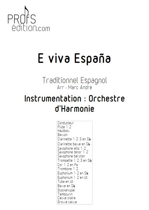 E Viva España - Orchestre d'Harmonie - Traditionnel Espagnol - page de garde