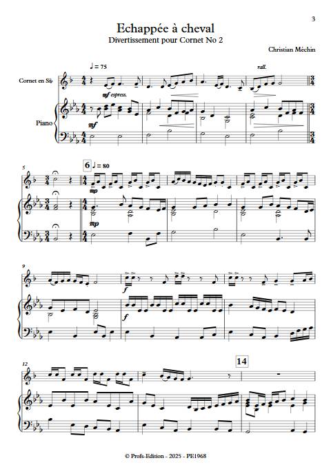 Echappée à cheval - Cornet & Piano - MECHIN C. - Partition