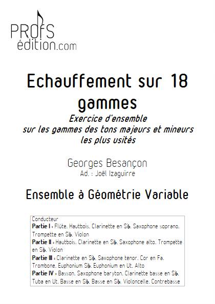 Echauffement sur 18 gammes - Ensemble Variable & Harmonie - BESANCON G. - page de garde