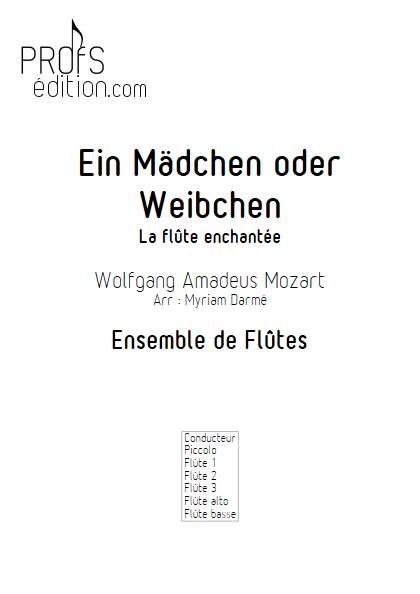 Ein Mädchen oder weibchen - Ensemble de Flûtes - MOZART W.A. - page de garde