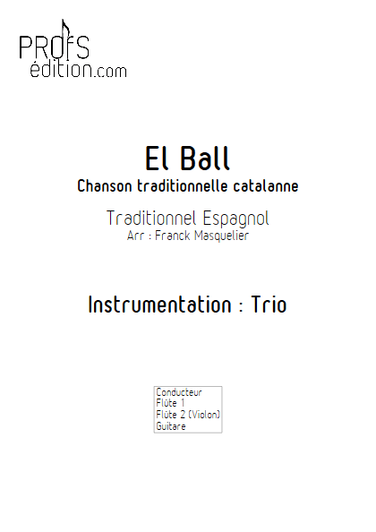 El Ball - Trio Flûtes et Guitare - Traditionnel - page de garde