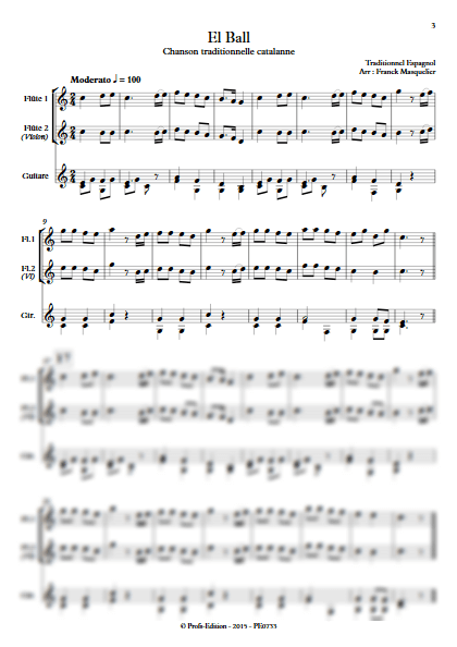 El Ball - Trio Flûtes et Guitare - Traditionnel - app.scorescoreTitle