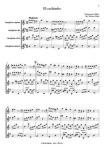 El Cachimbo - Quatuor de Saxophones - TRADITIONNEL CHILIEN - Partition
