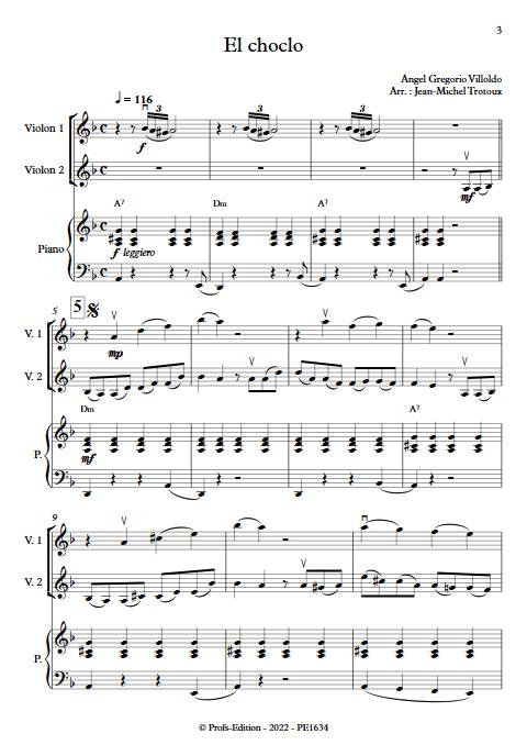 El Choclo - Trio à cordes - VILLOLDO A. G. - app.scorescoreTitle