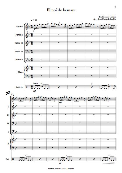 El noi de la mare - Ensemble Variable - TRADITIONNEL CATALAN - Partition