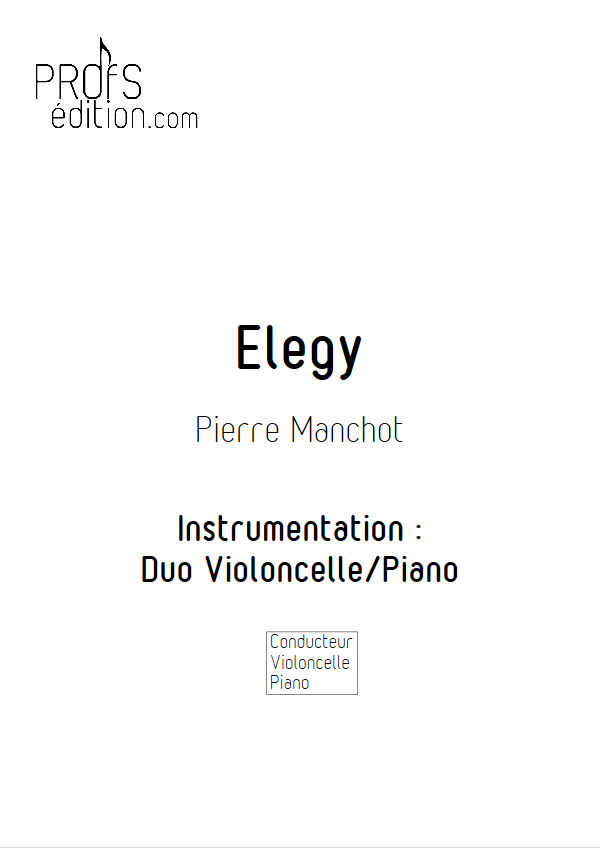 Elegy - Duo Violoncelle & Piano - MANCHOT P. - page de garde