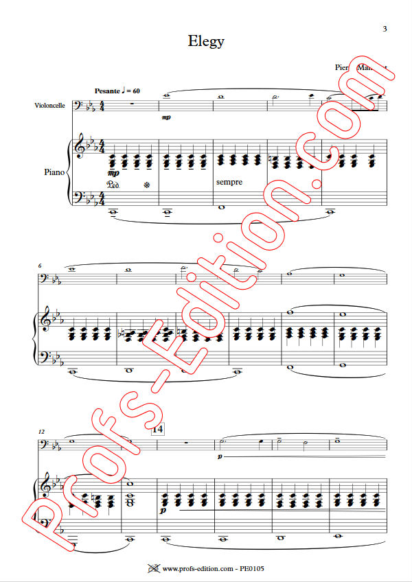 Elegy - Duo Violoncelle & Piano - MANCHOT P. - app.scorescoreTitle
