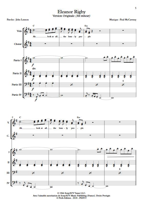 Eleonor Rigby - Ensemble Variable - MCCARTNEY P. - Partition
