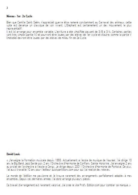 L'Eléphant, La carnaval des animaux - Ensemble Variable - SAINT-SAENS C. - Fiche Pédagogique
