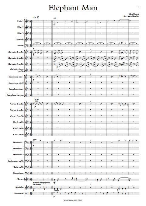 Elephant Man - Orchestre d'Harmonie - MORRIS J. - app.scorescoreTitle
