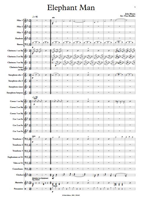 Elephant Man - Orchestre d'Harmonie - MORRIS J. - Partition