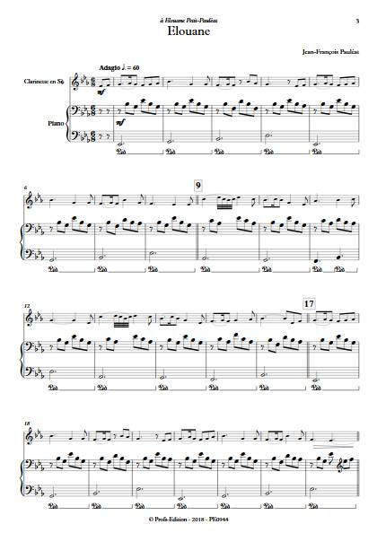 Elouane - Clarinette & Piano - PAULEAT J.F. - Partition