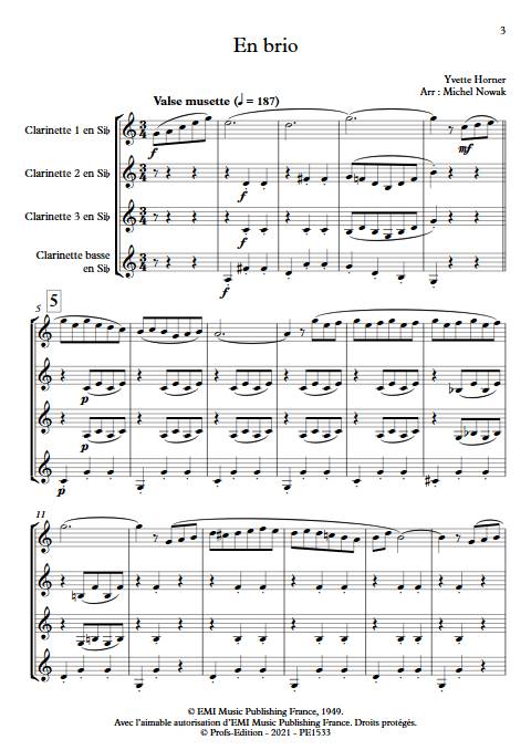 En brio - Quatuor de Clarinettes - HORNER Y. - app.scorescoreTitle