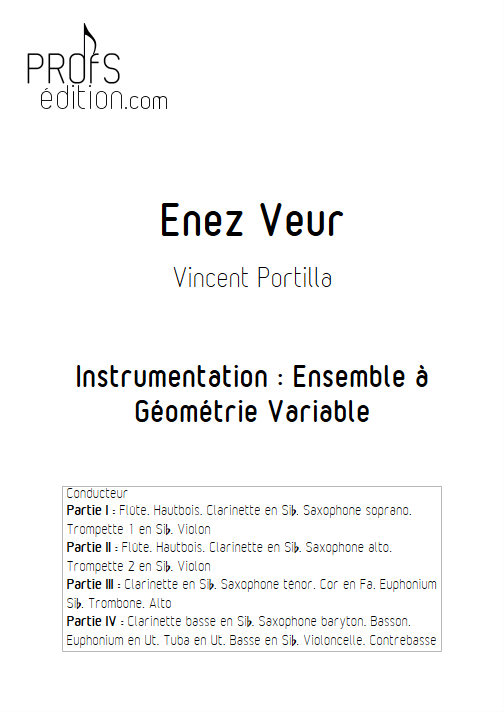 Enez Veur - Ensemble à Géométrie Variable - PORTILLA V. - page de garde