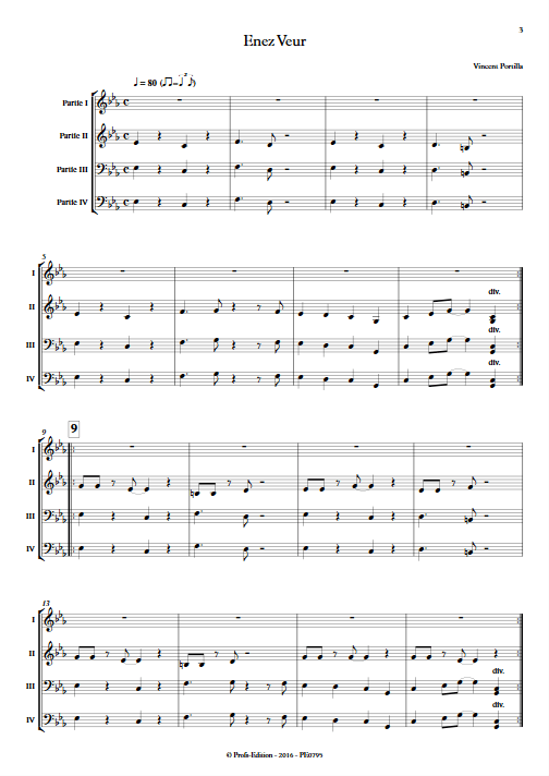Enez Veur - Ensemble à Géométrie Variable - PORTILLA V. - Partition
