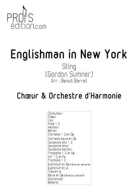 Englishman in New York - Orchestre d'Harmonie - STING - page de garde