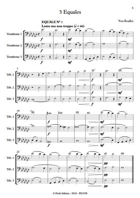 Equales - Trio de Trombones - BOUILLOT Y. - Partition