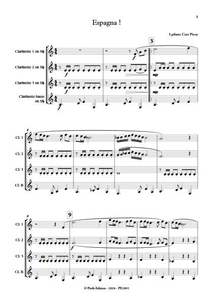 Espagna ! - Quatuor de Clarinettes - CURT PITOU L. - Partition