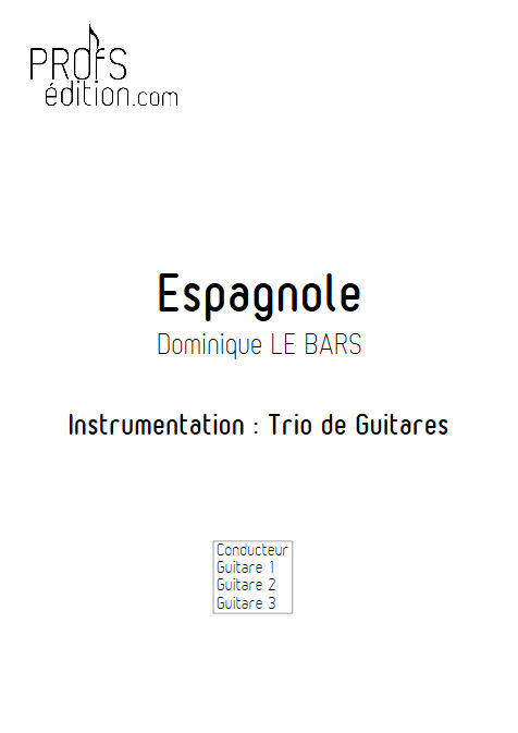 Espagnole - Trios Guitare - LE BARS D. - page de garde