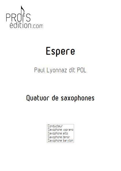 Espere - Quatuor de Saxophones - LYONNAZ Paul - page de garde