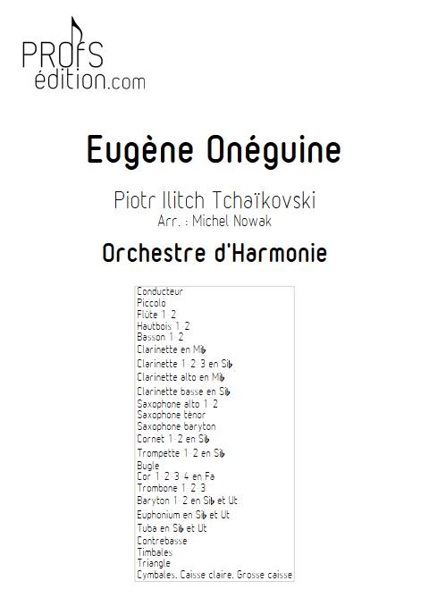 Eugène Onéguine - Orchestre d'harmonie - TCHAIKOVSKY P. I. - page de garde