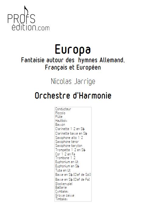 Europa - Orchestre d'Harmonie - JARRIGE N. - page de garde