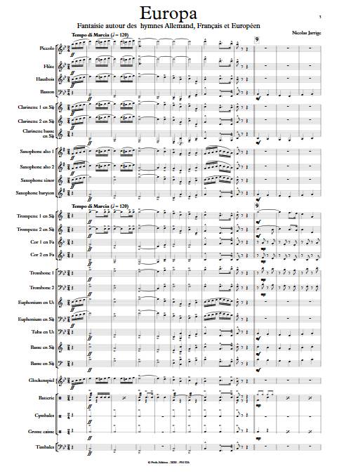 Europa - Orchestre d'Harmonie - JARRIGE N. - Partition