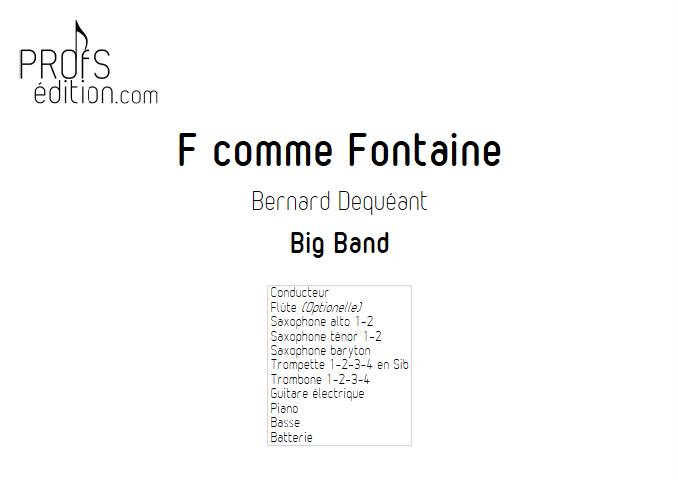 F comme Fontaine - Big Band - DECQUEANT B. - page de garde