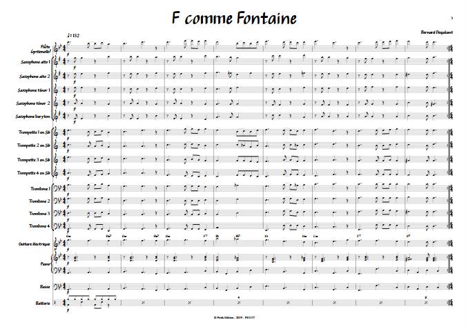 F comme Fontaine - Big Band - DECQUEANT B. - Partition