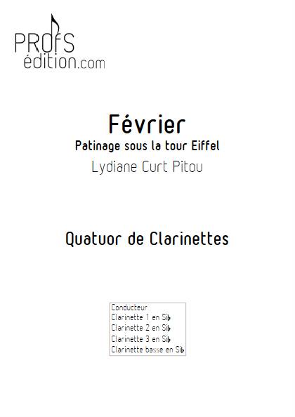 Février - Patinage sous la tour Eiffel - Quatuor de Clarinettes - CURT PITOU L. - page de garde