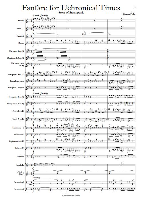 Fanfare for Uchronical Times - Orchestre d'Harmonie - FRELAT G. - Partition