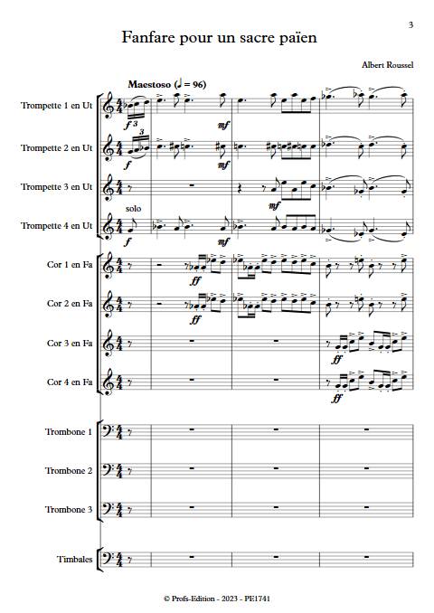 Fanfare pour un sacre païen - Ensemble de cuivres - ROUSSEL A. - app.scorescoreTitle