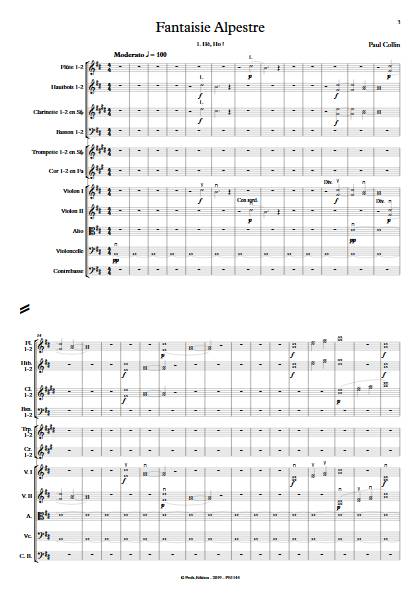 Fantaisie Alpestre - Orchestre Symphonique - COLLIN P. - Partition