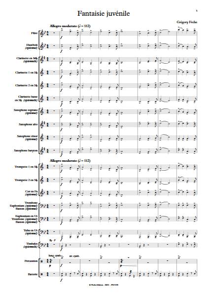 Fantaisie Juvénile - Orchestre d'Harmonie - FRELAT G. - app.scorescoreTitle
