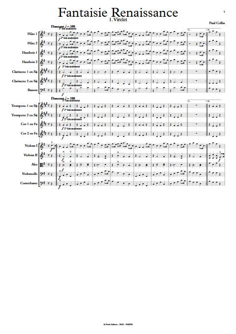 Fantaisie Renaissance - Orchestre Symphonique - COLLIN P. - app.scorescoreTitle